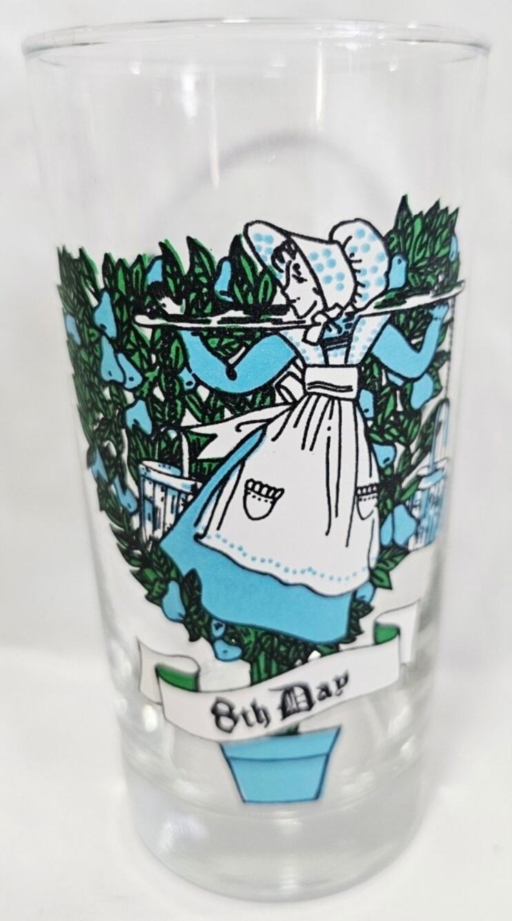 8th Day Vtg Indiana Glass 12 Days of Christmas Glass Tumbler Replacement Glass